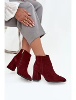 Dámské boty na podpatku se zlatým detailem Čokoládové model 21712915 - Zazoo