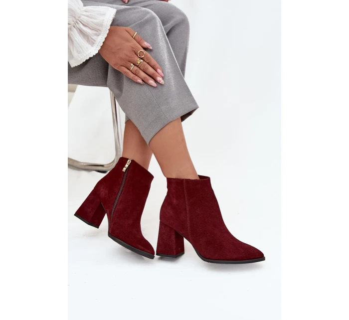 Dámské boty na podpatku se zlatým detailem Čokoládové model 21712915 - Zazoo