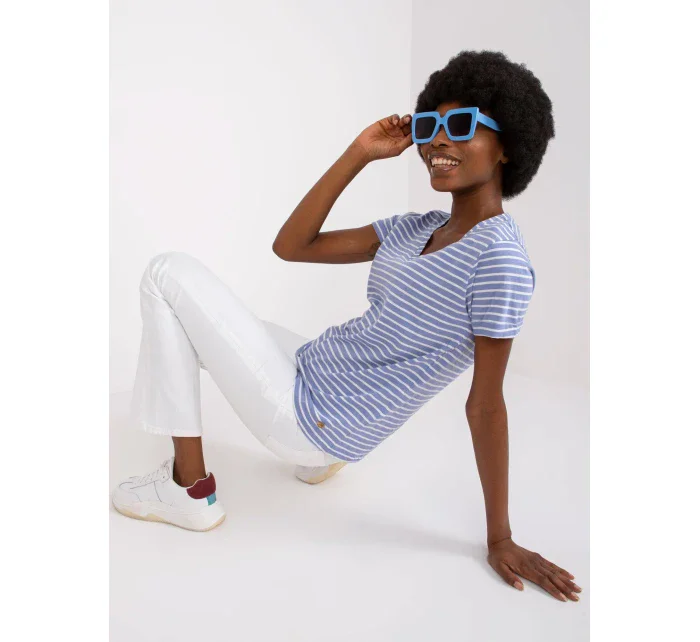 Tričko D16054M02431A bílé a modré