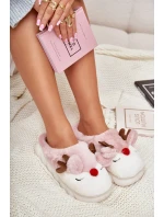 Futrzane Dámské Pantofle S Motivem Sobů Růžové Wistira Futrzane Dámské Pantofle S Motivem Sobů Růžové Wistira