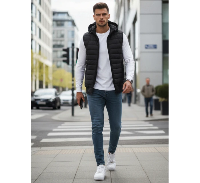 Pánská černá vesta FashionStreet TX4235 Pánská černá vesta FashionStreet TX4235
