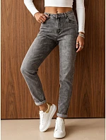 Jeansy damskie mom fit z wysokim stanem szare FashionStreet UY3247 Jeansy damskie mom fit z wysokim stanem szare FashionStreet UY3247