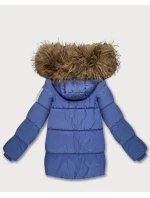 Světle modrá péřová bunda s kapucí model 21809049 - HAPPY HOUSE Světle modrá péřová bunda s kapucí model 21809049 - HAPPY HOUSE
