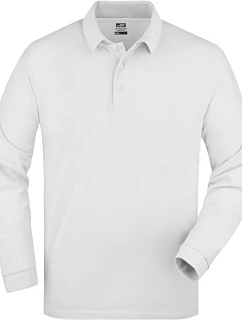Daiber JN 22 Piqué polo s dlouhým rukávem z těžké bavlny 02.0022 white