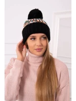 Dámská čepice Ellen s bambulí K325 černá Dámská čepice Ellen s bambulí K325 černá