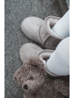 Dětské Teplé Sněhule Semišové Světle béžové model 21597585 - Boto Dětské Teplé Sněhule Semišové Světle béžové model 21597585 - Boto