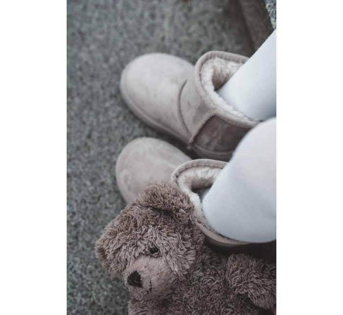 Dětské Teplé Sněhule Semišové Světle béžové model 21597585 - Boto Dětské Teplé Sněhule Semišové Světle béžové model 21597585 - Boto