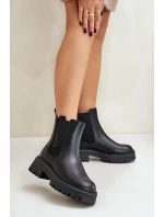 Kožené Zateplené Kozačky Chelsea Dámské Big Star OO274A386 Černé