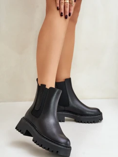 Kožené Zateplené Kozačky Chelsea Dámské Big Star model 21677544 Černé - Big Star Shoes