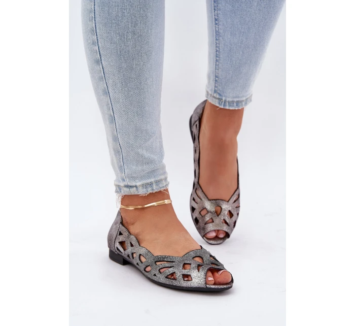 Vzorované baleríny s  stříbrné model 21685306 - Boto