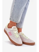 Semišové Sportovní Boty Tenisky Dámské D.Franklin Ztlumená Bílá DFSH387005