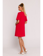 Trapézové šaty s kapsami červené model 19660914 - Moe