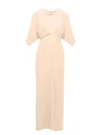 K163 Maxi šaty - krémové