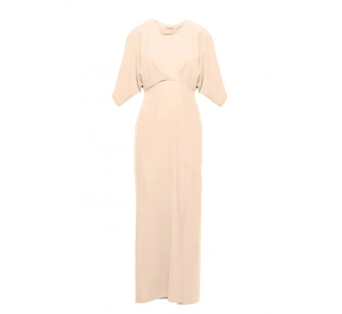 K163 Maxi šaty - krémové