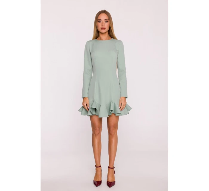 M880 Šaty s volánkovým lemem - mátové M880 Šaty s volánkovým lemem - mátové