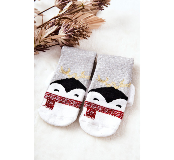 Vánoční ponožky Tučňák Šedé