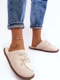 Dámské klasické zateplené pantofle Béžová Mabira