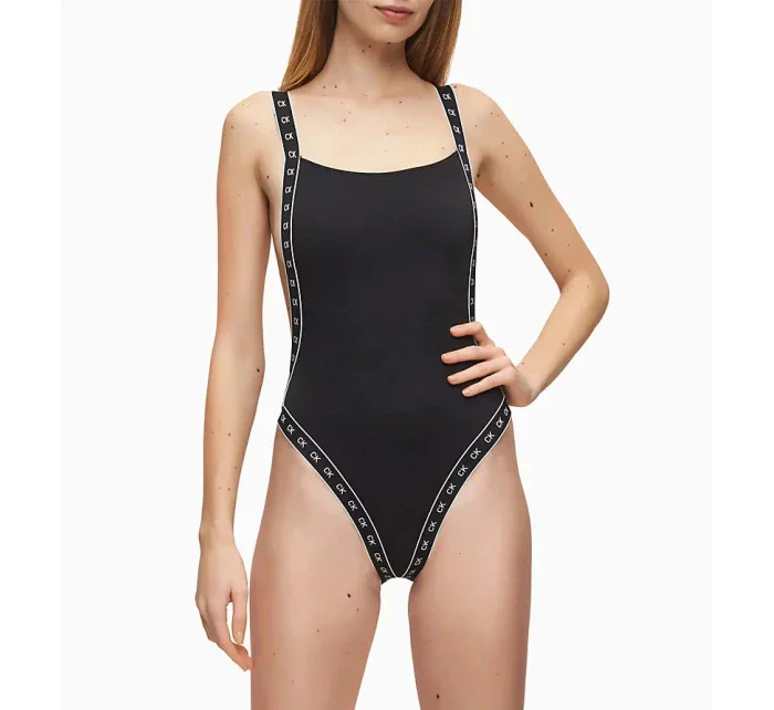 Jednodílné plavky KW0KW00971-BEH černá - Calvin Klein