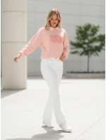 Dámská oversize mikina s potiskem HAPIRES růžová FashionStreet BY1486