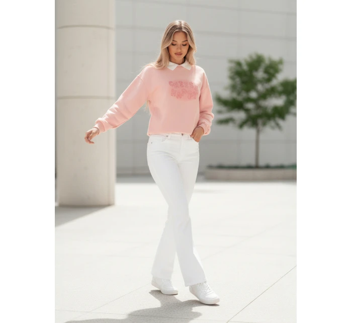 Dámská oversize mikina s potiskem HAPIRES růžová FashionStreet BY1486