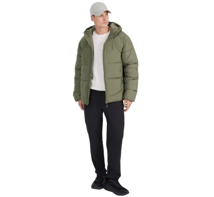 Pánská péřová bunda 4F M0708 khaki 4FRAW25TDJAM0708 43S pánské