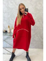 Zateplené šaty s kapucí červené Zateplené šaty s kapucí červené
