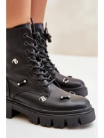 Dámské Boty Pracovní S Ozdobami Eko Kožené Černé model 21670378 - Boto