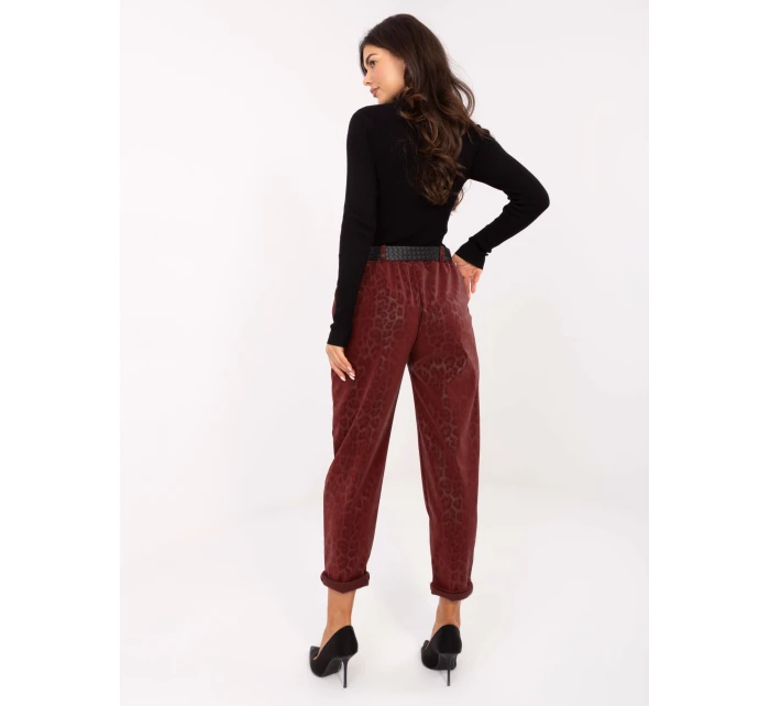 Spodnie IT SP model 21388964 bordowy - FPrice Spodnie IT SP model 21388964 bordowy - FPrice