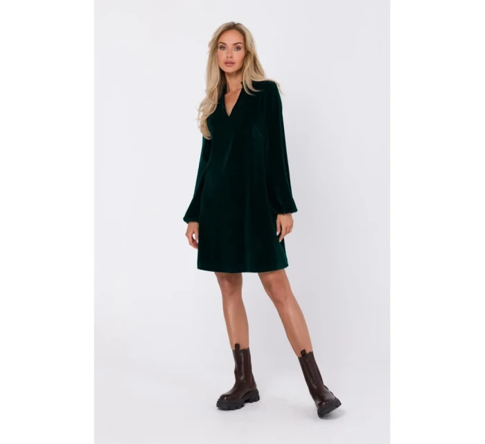M767 Šaty s výstřihem do V - zelené M767 Šaty s výstřihem do V - zelené