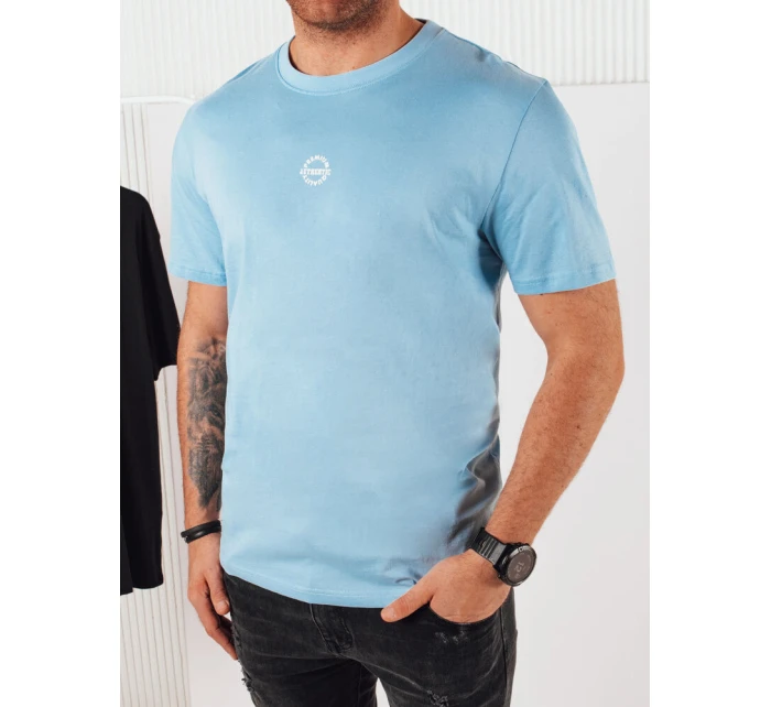Pánské modré tričko s potiskem Dstreet RX5459 Pánské modré tričko s potiskem Dstreet RX5459