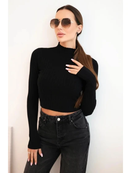 Dámské pruhované šaty s rolákem a ozdobnými knoflíky bordová