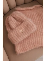 Dámská sada čepice a šály zimní huňaté s ozdobným model 21780839 světle pudrově růžová - K-Fashion Dámská sada čepice a šály zimní huňaté s ozdobným model 21780839 světle pudrově růžová - K-Fashion