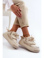 Dámské sportovní boty tenisky béžové model 21659075 - Boto Dámské sportovní boty tenisky béžové model 21659075 - Boto