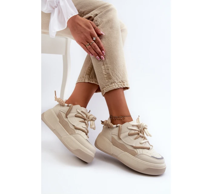 Dámské sportovní boty tenisky béžové model 21659075 - Boto Dámské sportovní boty tenisky béžové model 21659075 - Boto