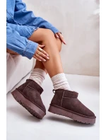 Módní Semišové Nízké Sněhule Hnědé model 21671731 - Boto Módní Semišové Nízké Sněhule Hnědé model 21671731 - Boto