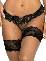 Krajková tanga V-9498 černo/béžová - Axami