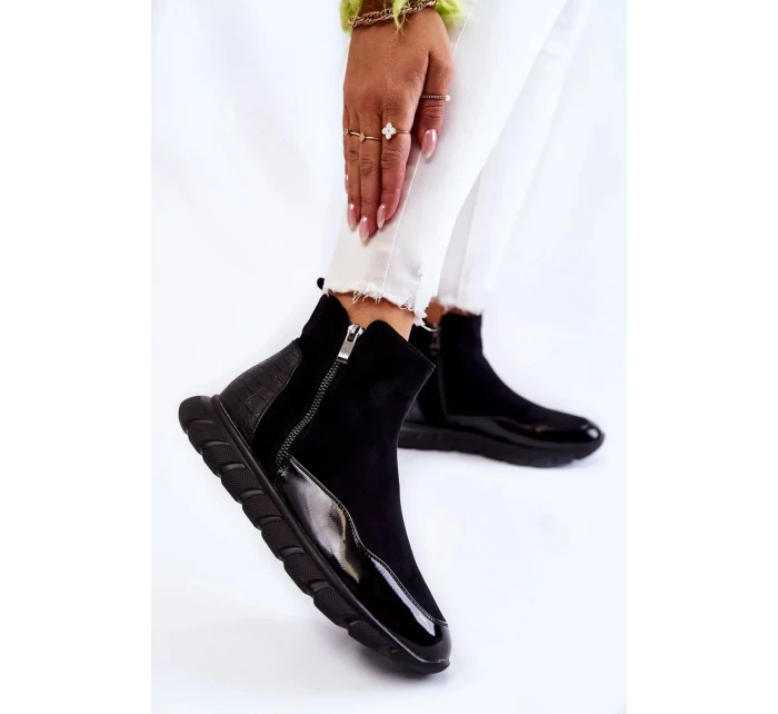 Semišové Dámské Kozačky Tenisky Černe Anita Semišové Dámské Kozačky Tenisky Černe Anita