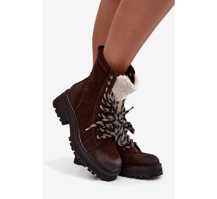 Dámské trapery z eko kůže – čokoládové Bellora Dámské trapery z eko kůže – čokoládové Bellora