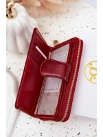 Lakovaná dámská peněženka se zlatým detailem Evlinne – červená