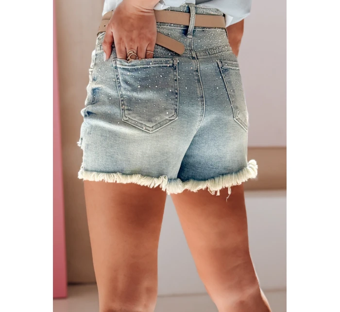 Dámské džínové šortky se zirkony LIKE A STAR modré FashionStreet SY0487