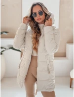 Dámská prošívaná zimní bunda s kapucí světle šedá FashionStreet TY5092 Dámská prošívaná zimní bunda s kapucí světle šedá FashionStreet TY5092