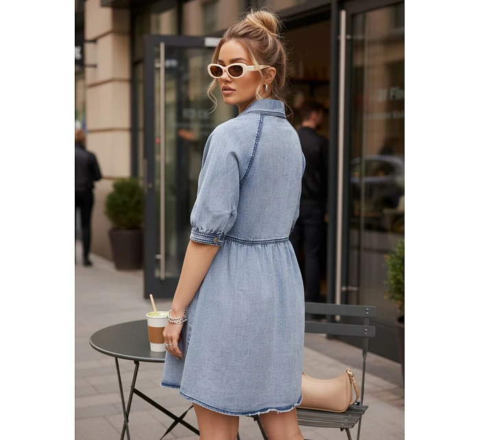 Dámské džínové košilové šaty modré FashionStreet EY2638