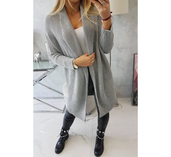 Svetr s netopýřími rukávy světle šedý