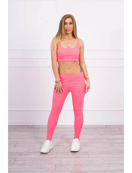 Sada s halenkou top žebrovaný růžová neonová Sada s halenkou top žebrovaný růžová neonová