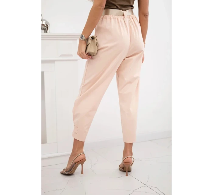 Kalhoty Summer Punto se zapínáním na nohavice meruňka