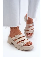 Dámské Žabky Na Nízkém Podpatku  Bežové model 21661805 - Zaxy