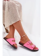 Dámské Pantofle S Přezkami Neonově Růžové Oliena Dámské Pantofle S Přezkami Neonově Růžové Oliena