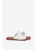 Dámské sandály na plochém podpatku se vázáním stříbrné model 21701710 - EVENTO