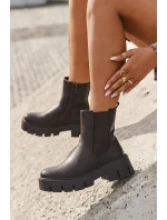 Dámské šněrovací boty teplé kůže tmavě hnědé model 21709278 - Boto Dámské šněrovací boty teplé kůže tmavě hnědé model 21709278 - Boto