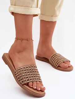 Dámské ploché s kamínky hnědé model 22130351 - Boto